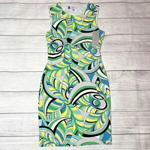 NWT WOMENS‎ SIZE XS BLACK GREEN YELLOW BLUE JENNIFER LOPEZ OPEN BACK DRESS